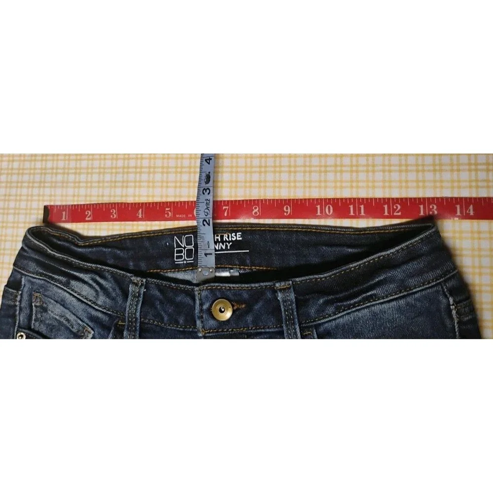 No Boundaries NOBO High Rise Skinny Ripped Jeans Button Fly Junior Size 9